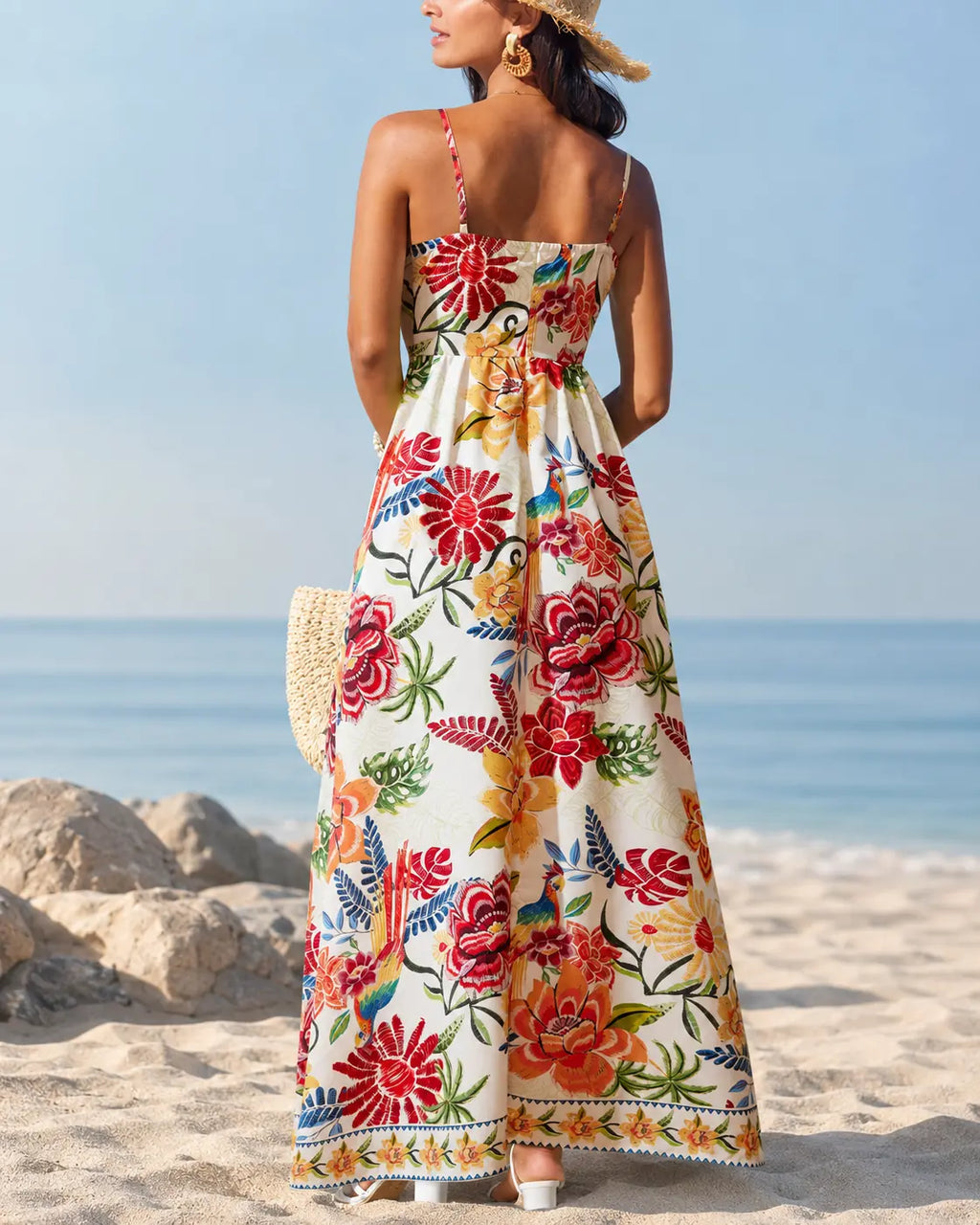Marbella | Maxi Abito Fioritura Tropicale
